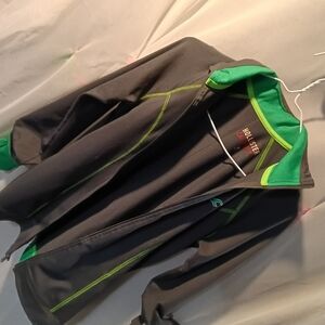 Hollister Dark Gray Bomber Jacket with Green Trim